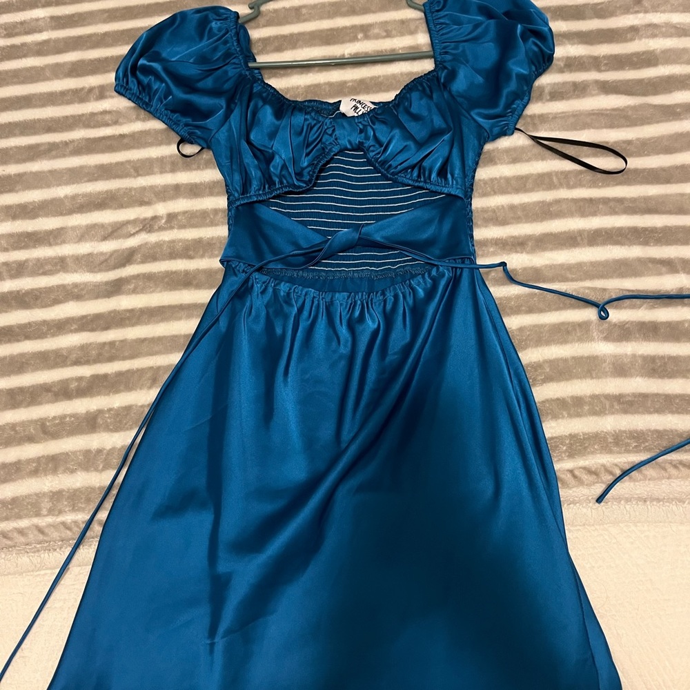 Princess Polly blue silk dress